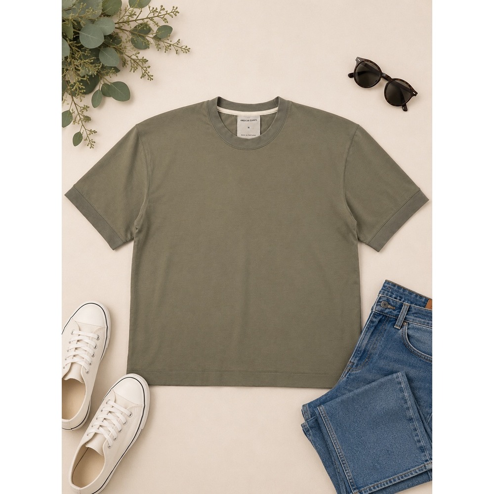 Amongst Others Mens Olive Green Crew Neck Short Sleeve T-Shirt Size M
